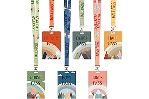 Hall Passes for Classrooms - Set of 6 School Lanyards