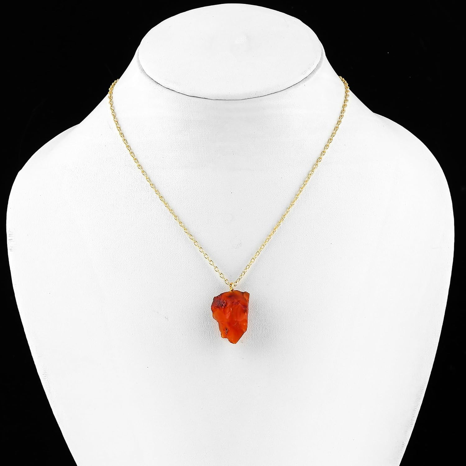 Raw Gemstone Necklace – Natural Crystal Pendant on 18K Gold Plated Chain – 15-25mm Chunky Gemstone – Healing Jewelry for Women – Boho Gift for Her – Adjustable Chain - Image 5