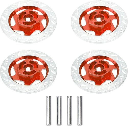Miniatura 6 de ShareGoo - Paquete de 4 neumáticos de metal de 0.472 pulgadas para llanta hexagonal, disco de freno compatible con Traxxas Tamiya HSP HPI Redcat