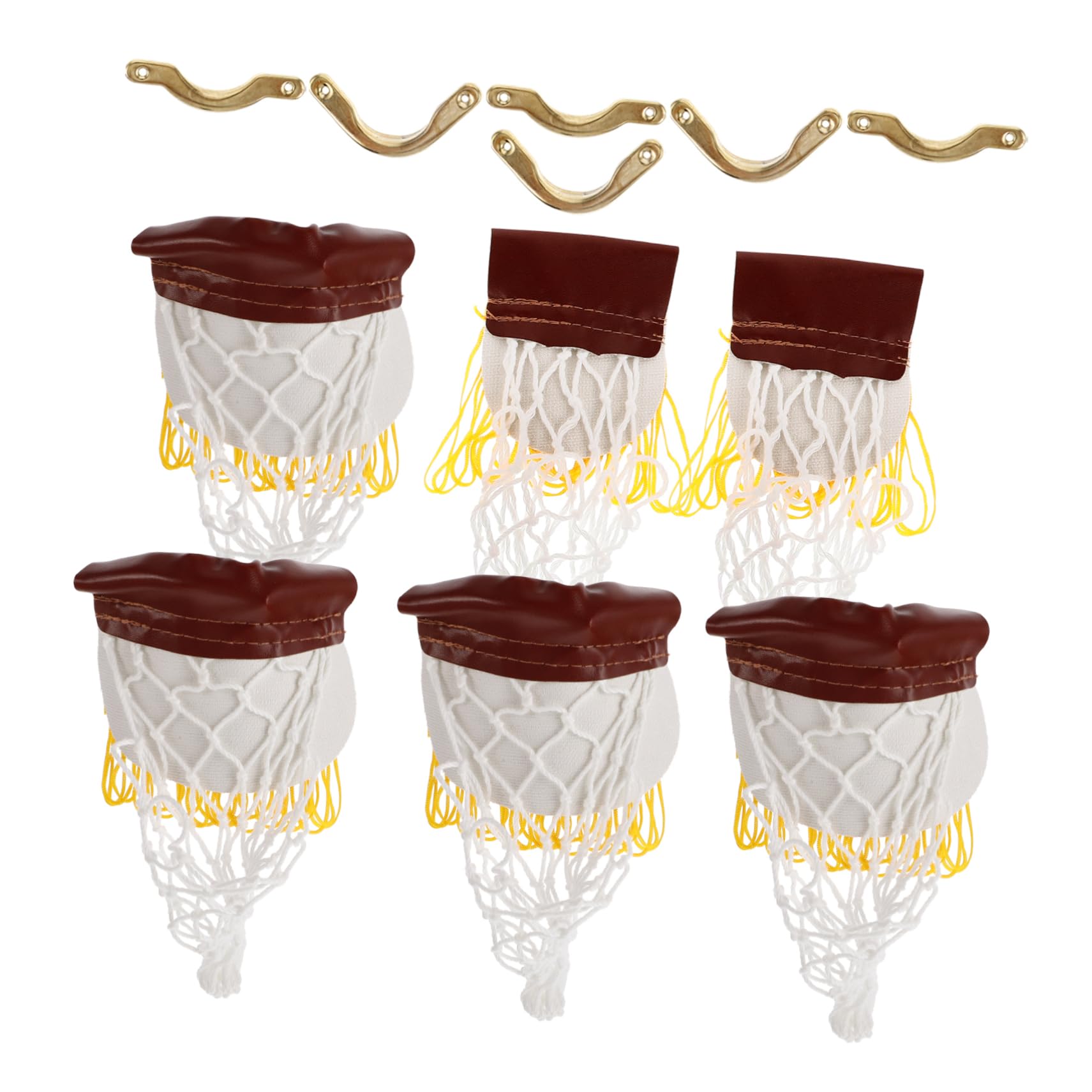 6sets Boy Girl's Mini Pool Table Billiard Net Replacement Set with Iron Corners Aesthetic and Complete Storage for Mini Billiard Accessories