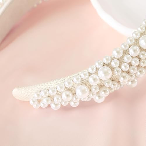 Miniatura 4 de Diadema acolchada de perlas gruesas con cuentas para mujer, diadema de perlas antideslizantes para novia, boda, accesorios para el cabello, regalo,