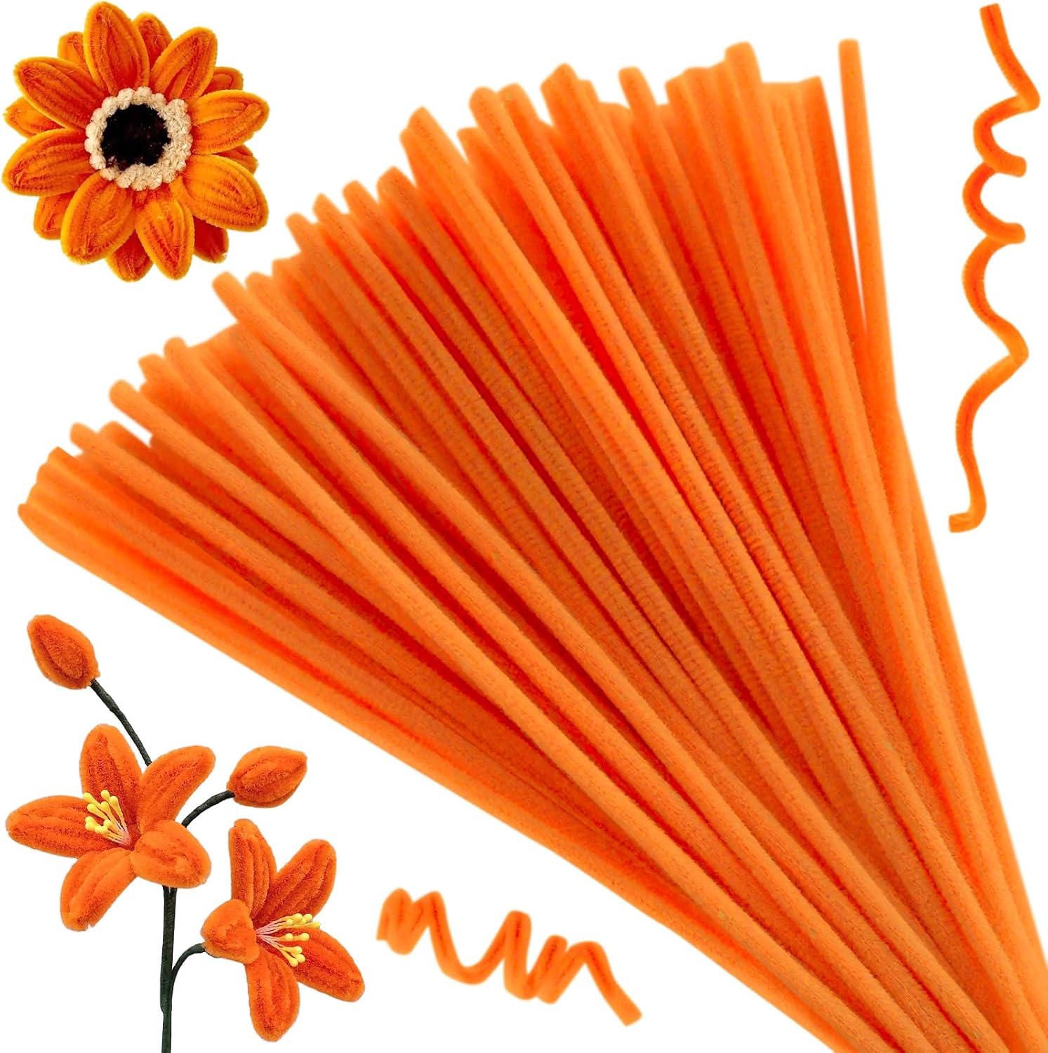 100 Pcs Pipe Cleaner Crafts, Chenille Flower Trail Pipe Cleaner, Colorful Pipe Cleaner for DIY Handmade Flower Bouquet Packaging and Parties, Creative Home Decoration (Violet Color) image 5