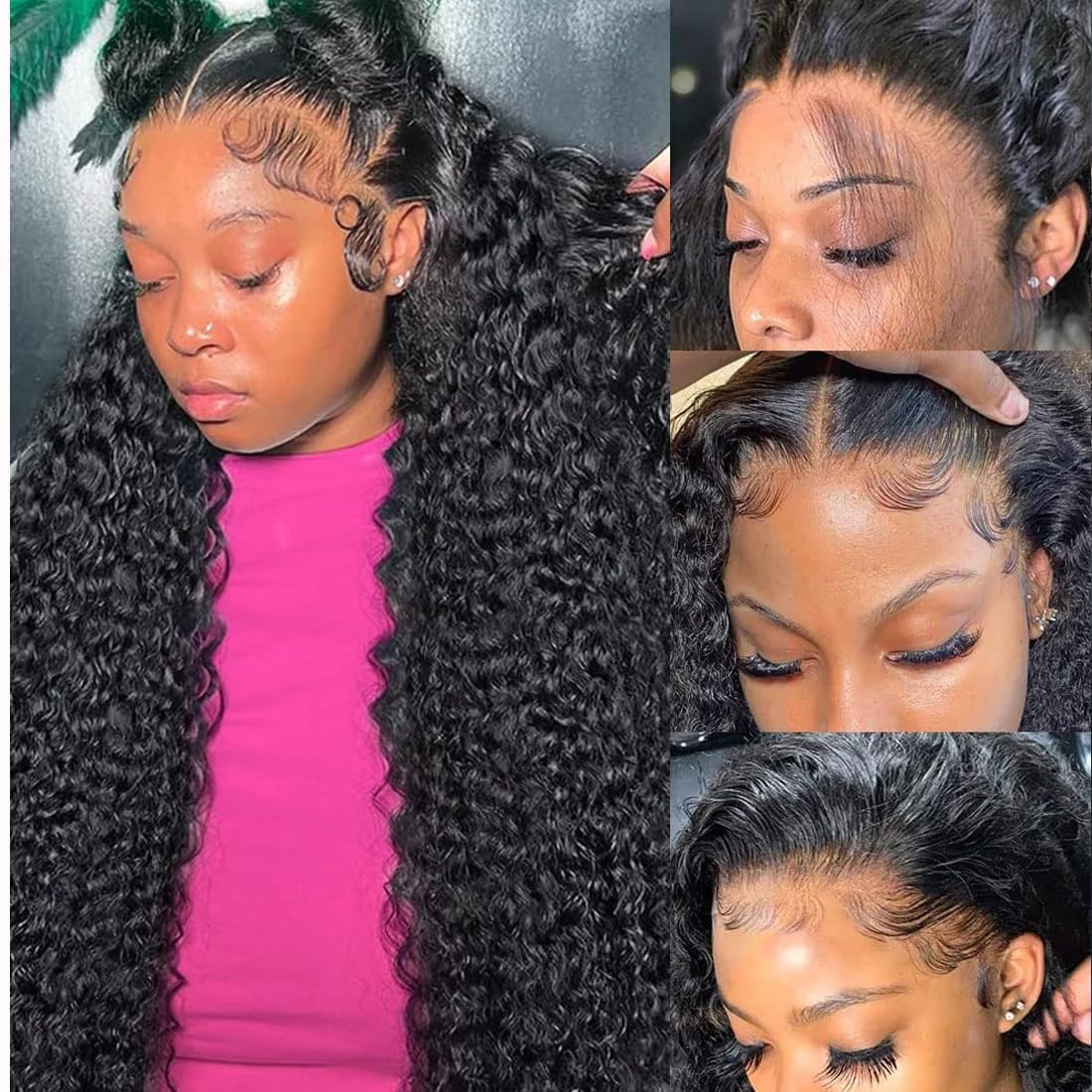 30 Inch Deep Wave Lace Front Wigs Human Hair Pre Plucked 13×6 HD Lace Front Curly Wigs Human Hair 200% Density Glueless Frontal Wigs Curly Wig for Women Natural Black 30 Inch Deep Wave Lace Front Wigs Human Hair Pre Plucked 13×6 HD Lace Front Curly Wigs Human Hair 200% Density Glueless Frontal Wigs Curly Wig for Women Natural Black