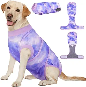 Kuoser Recovery Suit for Dogs, Adjustable Female Spay Dog Surgery Suit, Pet Surgical Shirt Male Neuter Anti Licking Abdominal Wounds Puppy Onesie Bodysuit, Alternative to Doggie Cone After Surgery