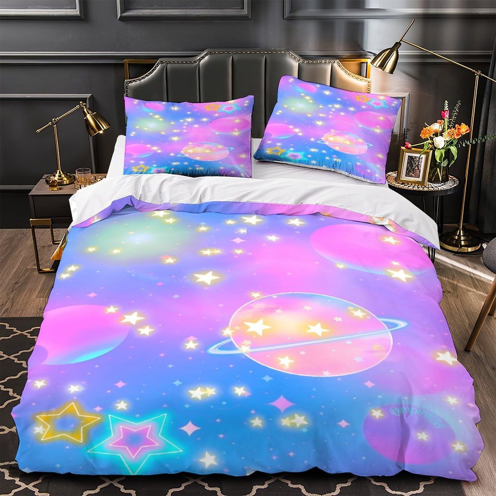 Parure de lit 3D oiseau avec housse de couette microfibre et taie d'oreiller enfant