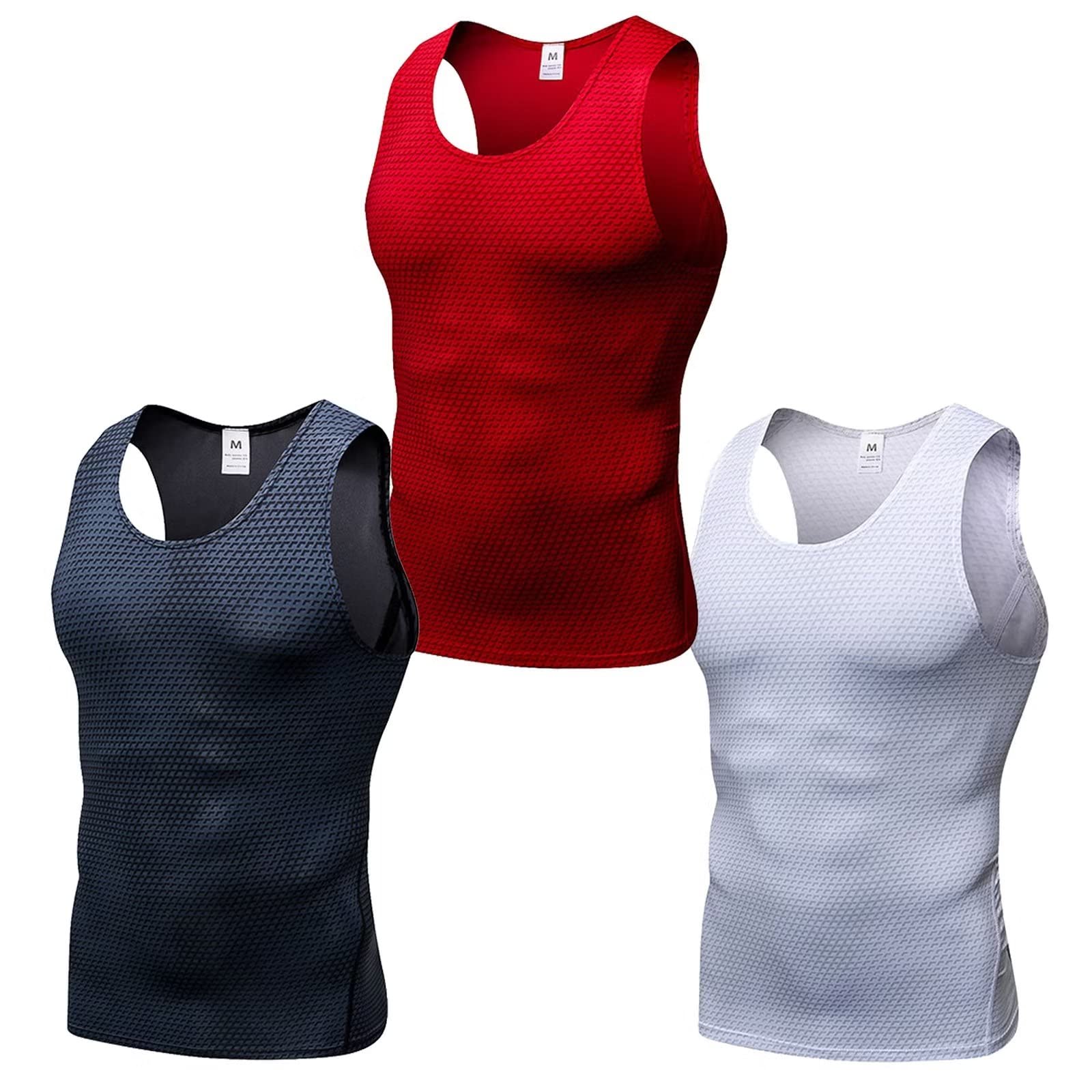 3 Pack Running Muscle Tank Top for Men Quick Dry Workout Sleeveless Tops Breathable Shirts Training Bodybuilding Vest
