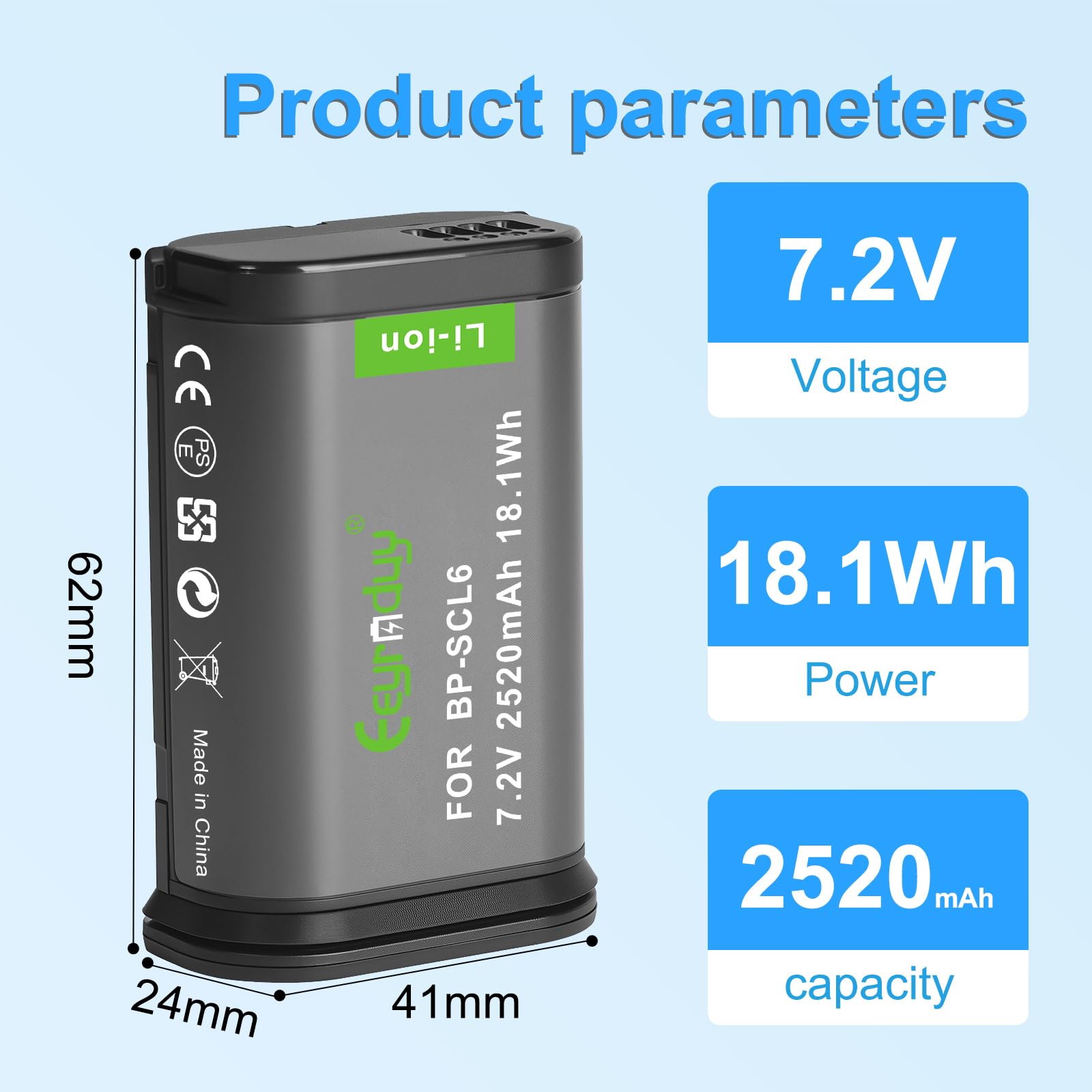 Amazon.com : Eeyrnduy BP-SCL6 Battery for Leica Q2, Q3, SL2, SL2S