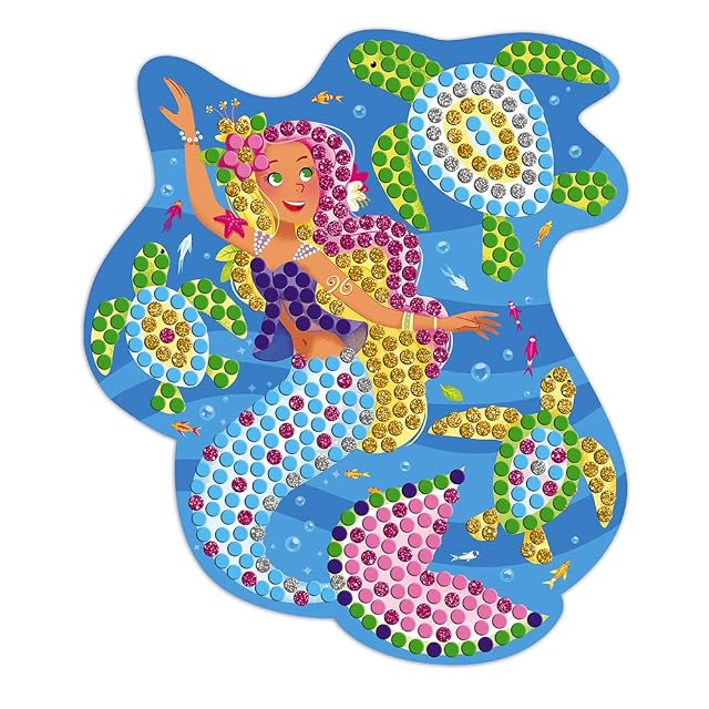 Foto 2 de 8 de Janod - Estuche Mosaicos Delfines y Sirenas - Les Ateliers Du Calme - Kit Infantil de Manualidades Creativas