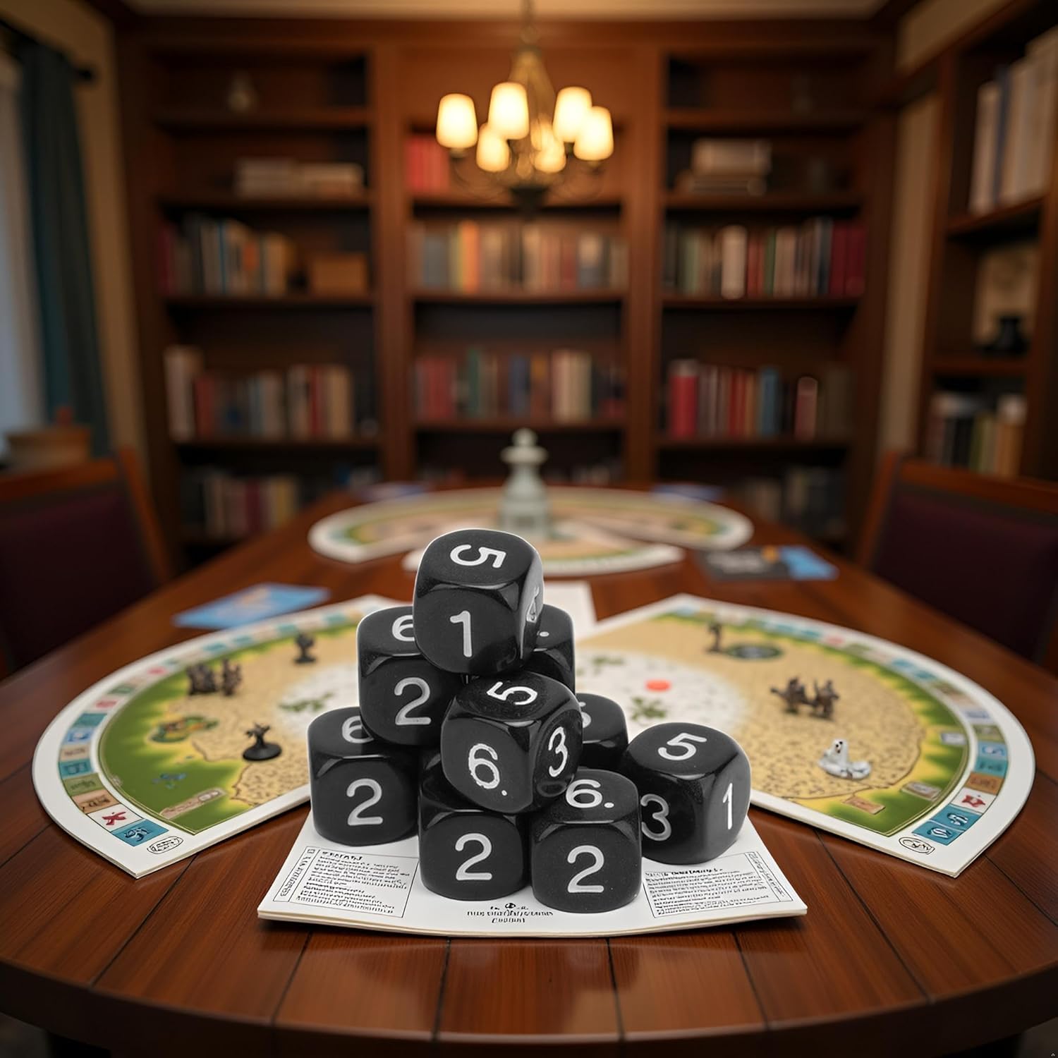 20Pcs Black 6 Sided Number Dice, Round Corner Polyhedral Dice - Image 4