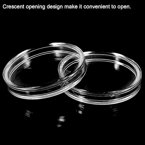 Vista 6 de FRIMOONY Paquete de 2 cápsulas de monedas de 1.614 in, con junta de espuma y caja de almacenamiento de plástico, para colección de monedas