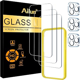 Ailun Screen Protector + Camera Lens Protector for iPhone 15 Pro, 3+3 Pack