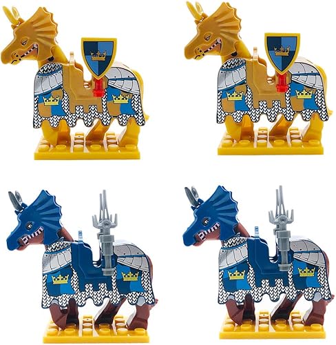 Miniatura 3 de Accesorios de armas medievales, juguete de bloques de caballeros con figuras (10 juegos de armas y 4 juegos de caballos y 10 figuras)