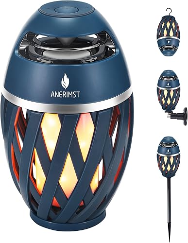 Miniatura 11 de ANERIMST Altavoz Bluetooth para exteriores con luz de antorcha de llama, para hombres, parejas, padres, altavoces LED inalámbricos impermeables