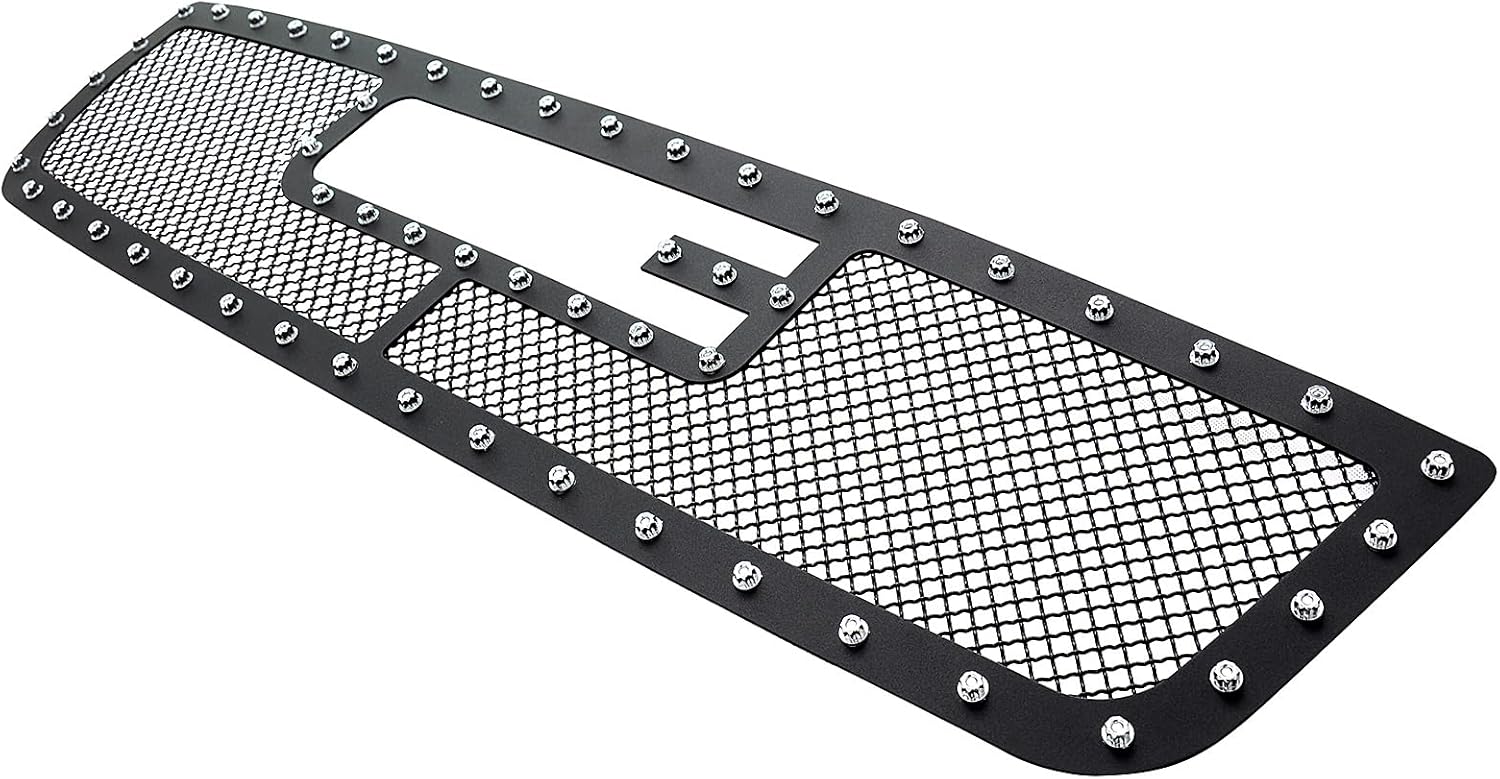 APS Chrome Mesh Front Grill Insert For GMC Sierra 2003-2007 - Stainless Steel Main Upper Grille