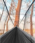 Single & Double Camping Hammock with Net, Portable Outdoor Tree Hammock 2 Person Hammock for Camping Backpacking Survival Travel, 10ft Hammock Tree Straps and 2 Carabiners, Easy to Setup