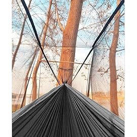 Sunyear Camping Hammock, Portable Single & Double Hammock with Net, 2 Person Hammock Tent with 2 * 10ft Straps, Best for Outdoor Hiking Survival Travel