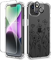 Vista 133 de GVIEWIN - Funda para iPhone 11 con protector de pantalla + protector de lente de cámara, cubierta protectora transparente suave de poliuretano
