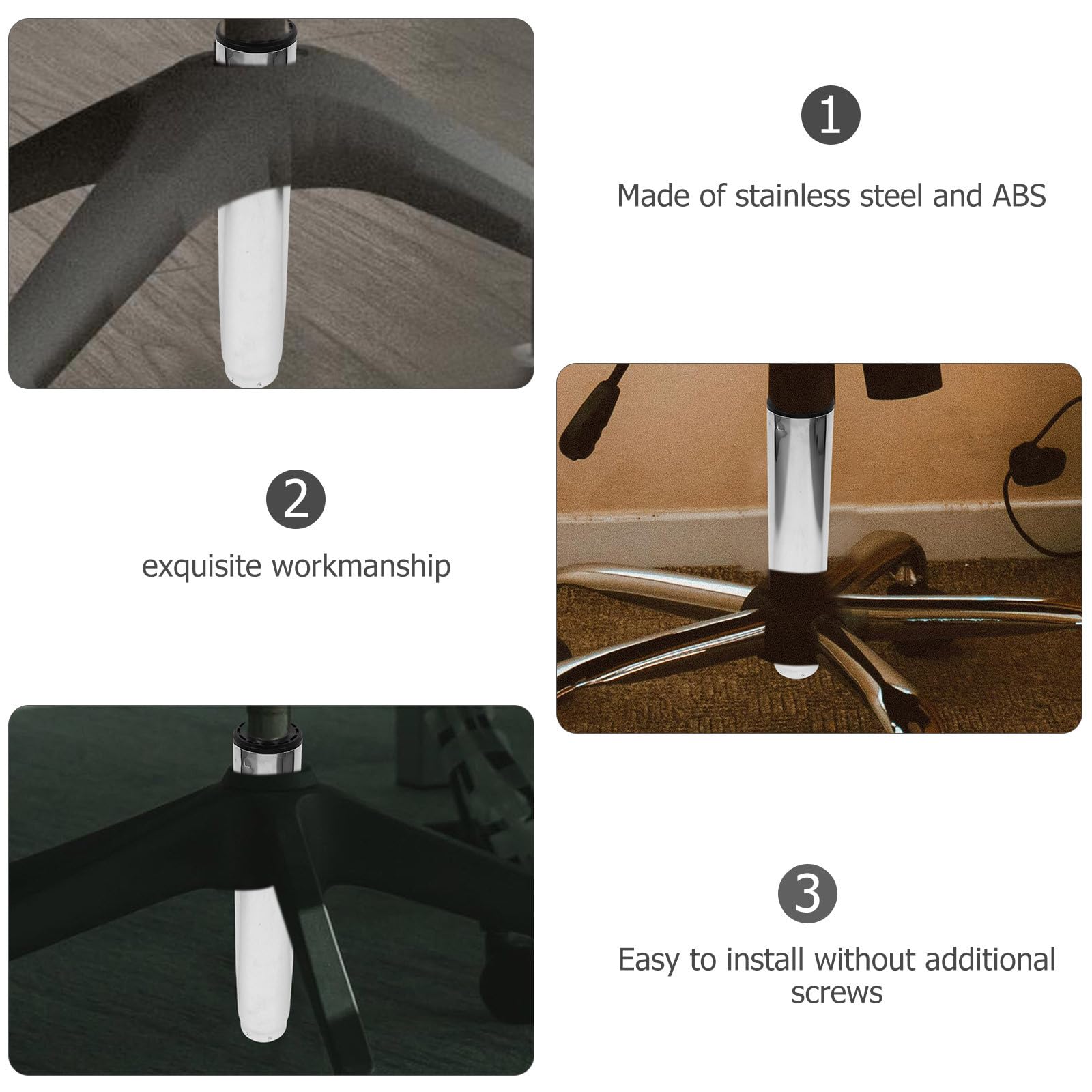 Cilindro de Gas para Sillas de Oficina Elevador Hidráulico Seguro y Resistente, Material de Acero Inoxidable y Abs para Soporte de Gran Peso en Taburetes y Sillas