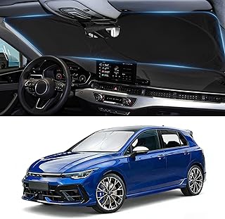 Sun Shade for VW Golf Windshield Sunshade Custom fit for 2022-2025 2026 VW Volkswagen Golf GTI/e-Golf/Golf R 4Door Hatchback Foldable Front Window Cover UV Bloker Sun Visor Protector