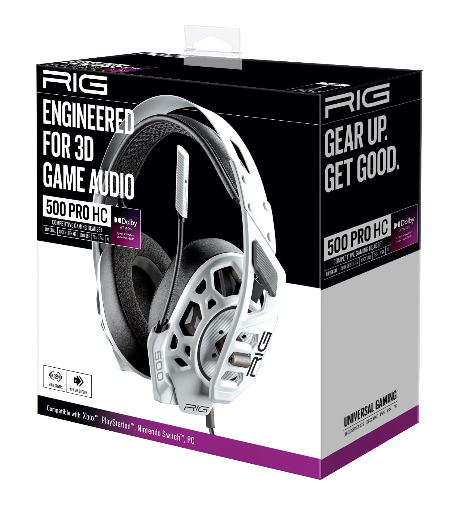 Nacon Rig 500 Pro HA GEN2 Casque de Jeu pour PS4/PS5/XBX/XB1/SWITCH/PC