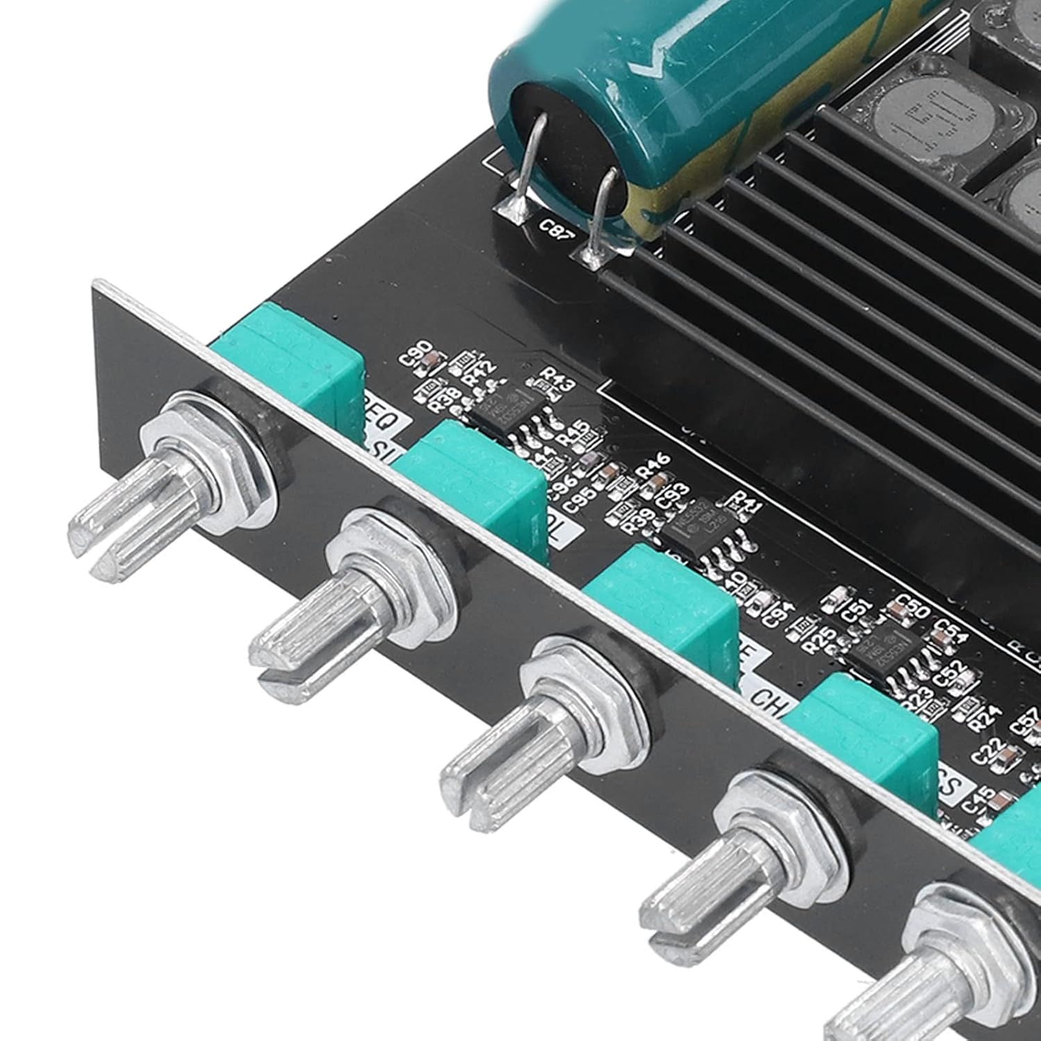 Close-up of speaker and power terminals on the ZK-TB21 ampbodi ya lifier