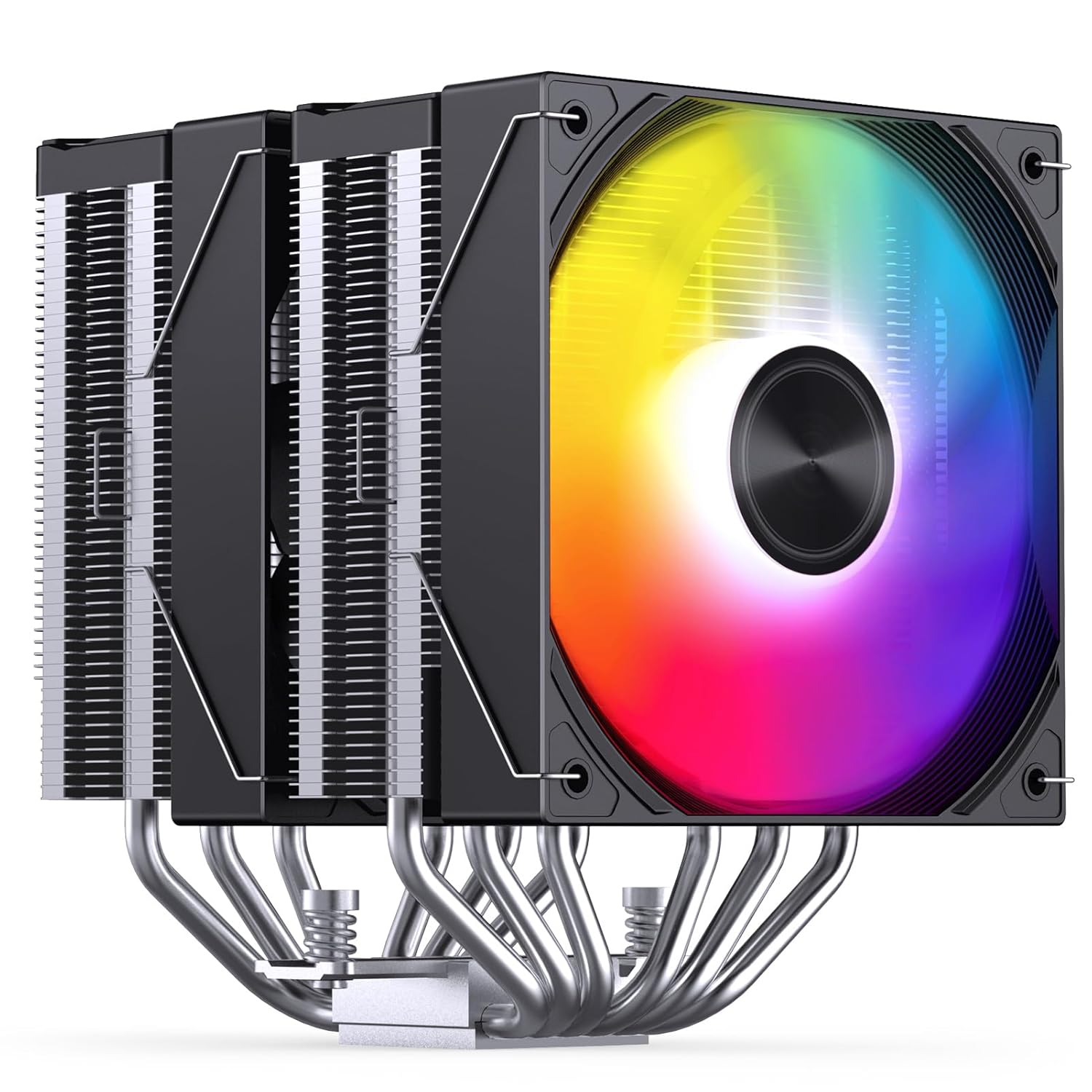 JONSBO CA80 Black Dual-Tower CPU Cooler,ARGB Mute Series air Cooling,CPU Fan H159mm,120mm PWM Fan Air Cooler,6 Copper Heat Pipes Radiator, AM5/AM4/ Intel LGA115X/1200/1700/1851,D-TDP 260W