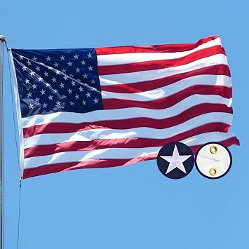 American Flag 2x3 FT - Outdoor Heavy Duty US Flag, 2 Brass Grommets Outdoor US Flags, American Flags 2x3 Embroidered Outside All Weather United States Flag