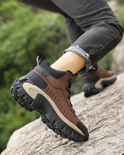 Miniatura 7 de ASTERO - Botas de senderismo para hombre, cálidas, antideslizantes, para invierno, zapatos de nieve para escalada masculina