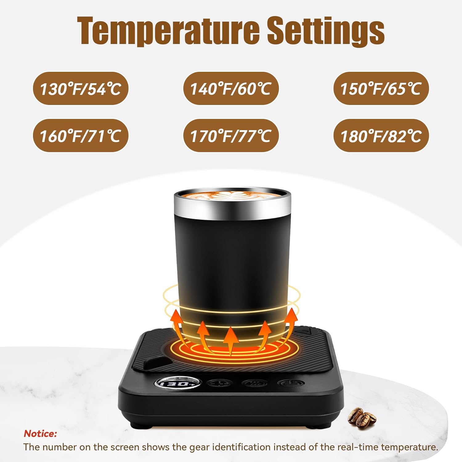 Coffee Mug Warmer Plate 13oz Cup and stainless steel straw, 36W Electric Smart Cup Mug Heater, 6-Temp Settings, 12H Timer, Gifts for Women and Men,Warming and Heating Coffee,Beverage,Candles,Tea,Cocoa
