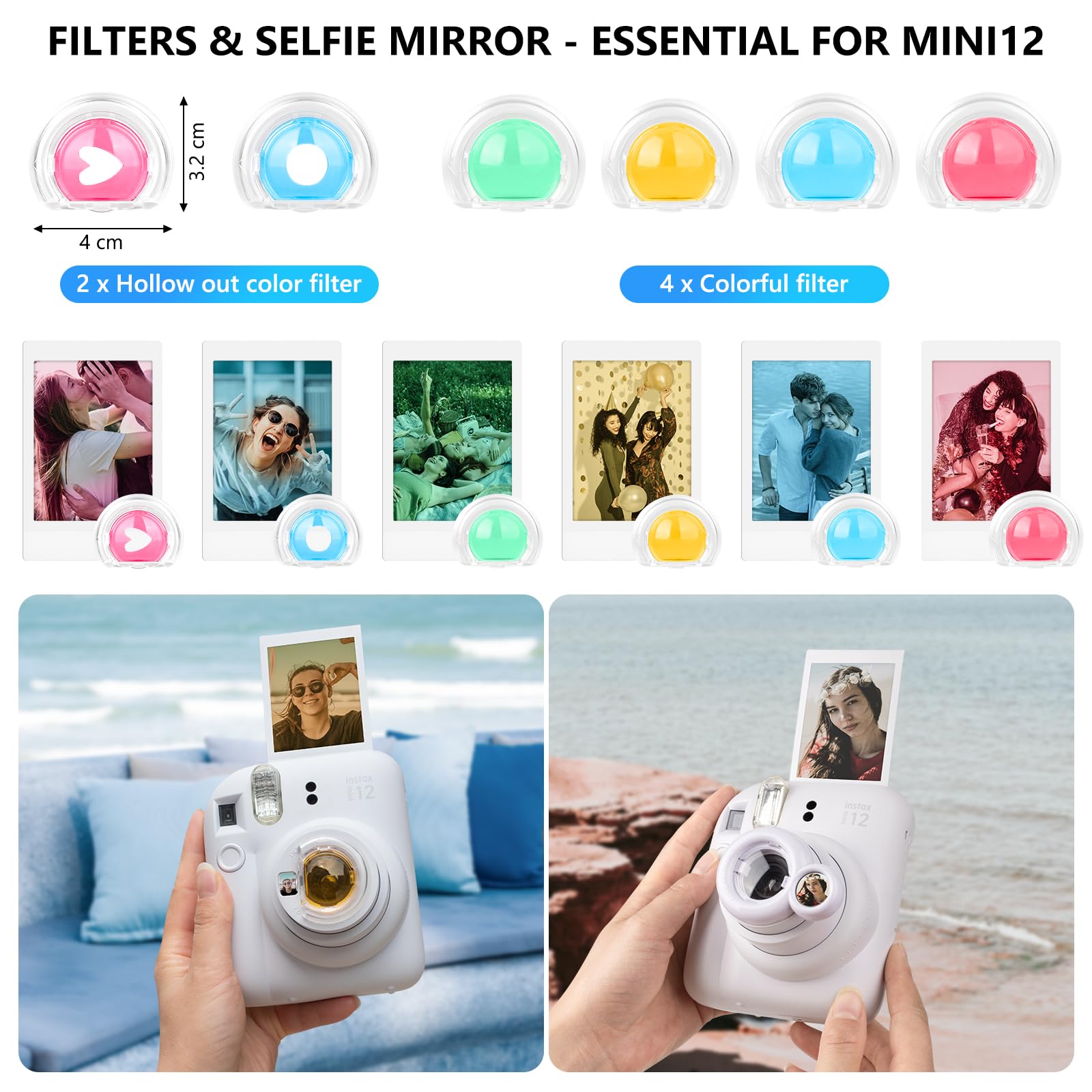 HIYQIN 8 in 1- Camera Case and Accessories Compatible with Fujifilm Instax Mini 12 - Image 4