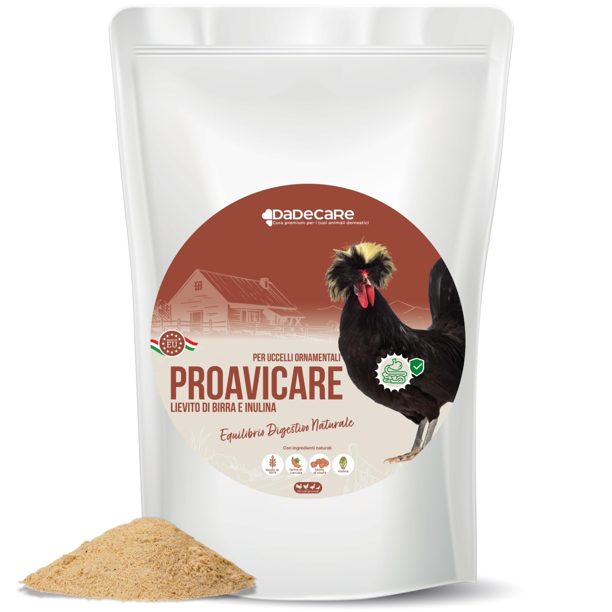 Proavicare - Lievito di Birra 1.5kg con Pro e Pre biotici - Migliora la Flora Intestinale - Vitamine B - Galline, Pollame e Uccelli Esotici - Ricco di Minerali e Aminoacidi