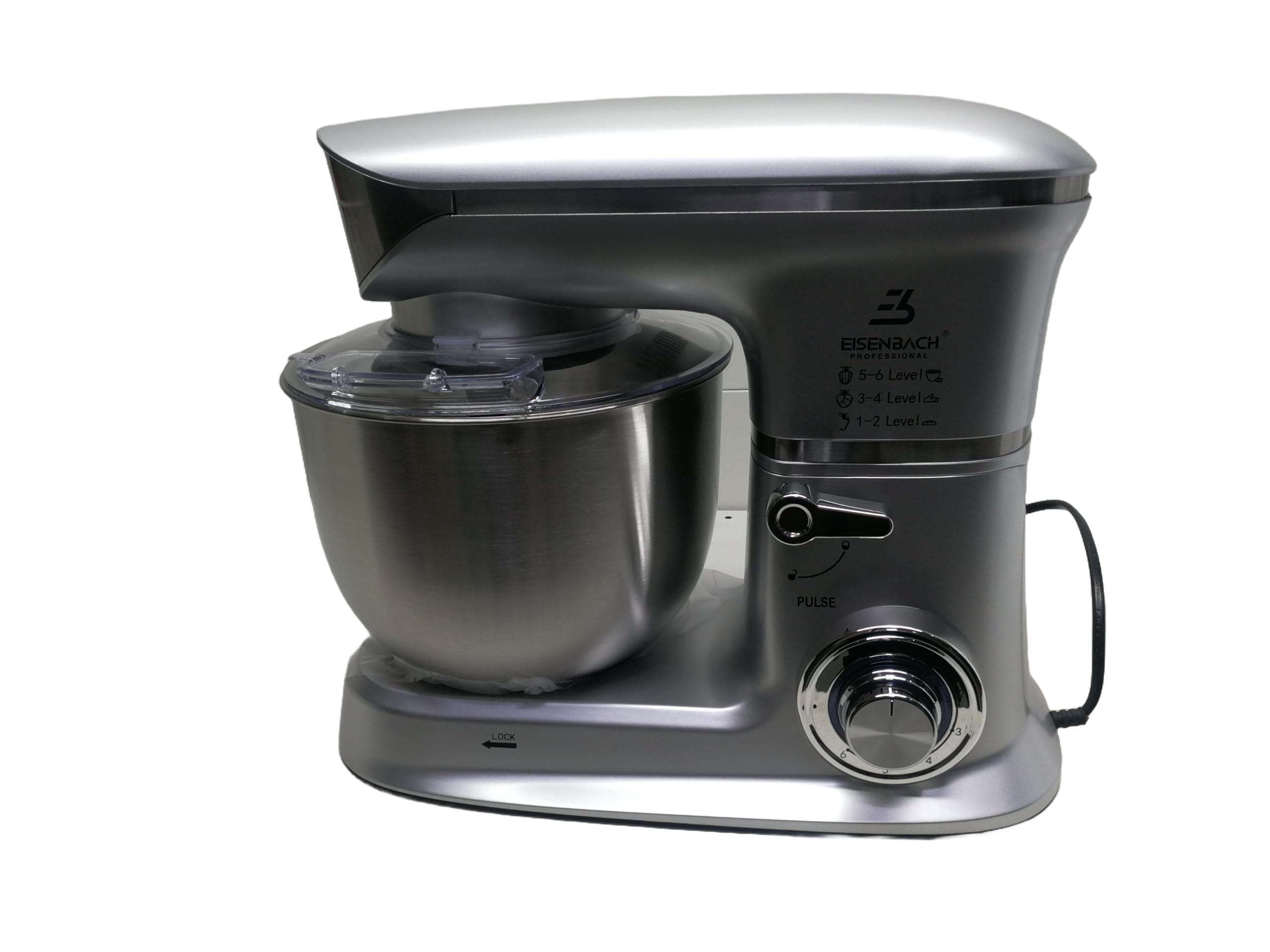 Potenza 2000W | Capacità 6.5L | 8 Velocità + Funzione Impasto | Robot da Cucina in Acciaio Inossidabile Argento/Metallico