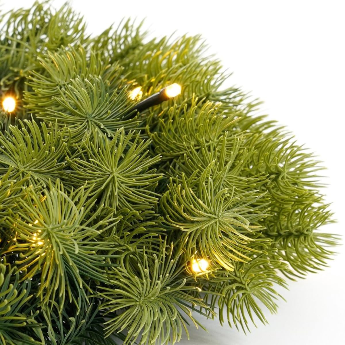 Black Box Trees Limber Couronne de Noël LED pour l'extérieur avec minuterie et variateur d'intensité - H 15 x Ø 60 cm - Vert