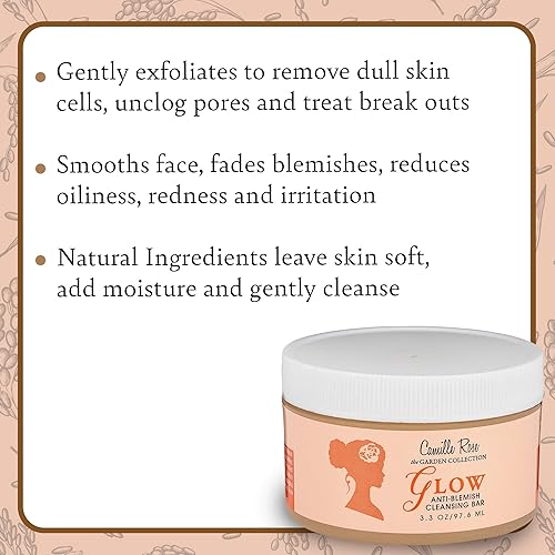 Miniatura 2 de Camille Rose Barra limpiadora Glow  Barra facial antimanchas  Barra de lavado facial suave para exfoliar e hidratar  Trata brotes de acné e