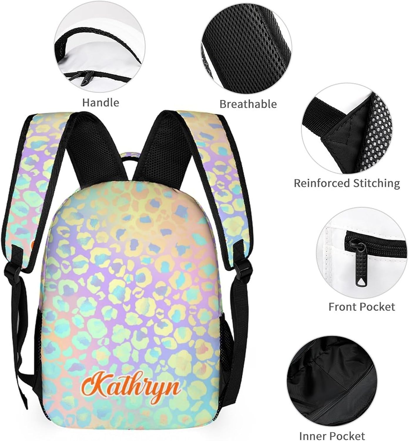 Personalized Cow Print Backpack With Name Customized Casual Backpack Laptop Backpack Travel Backpack For Travel Camping Gifts For Men Women (style 12)