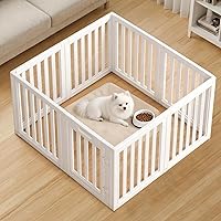 Vista 1 de Corral Transparente para Perros, Corralito para Mascotas con Puerta, Fácil de Limpiar e Instalar, Corrales para Cachorros tanto para Uso en Blanco