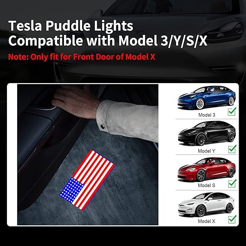 Miniatura 2 de Logotipo LED para puerta de automóvil que nunca se desvanece para Tesla Model 3SXY, proyector de luces de sombra fantasma, lámpara de bienvenida