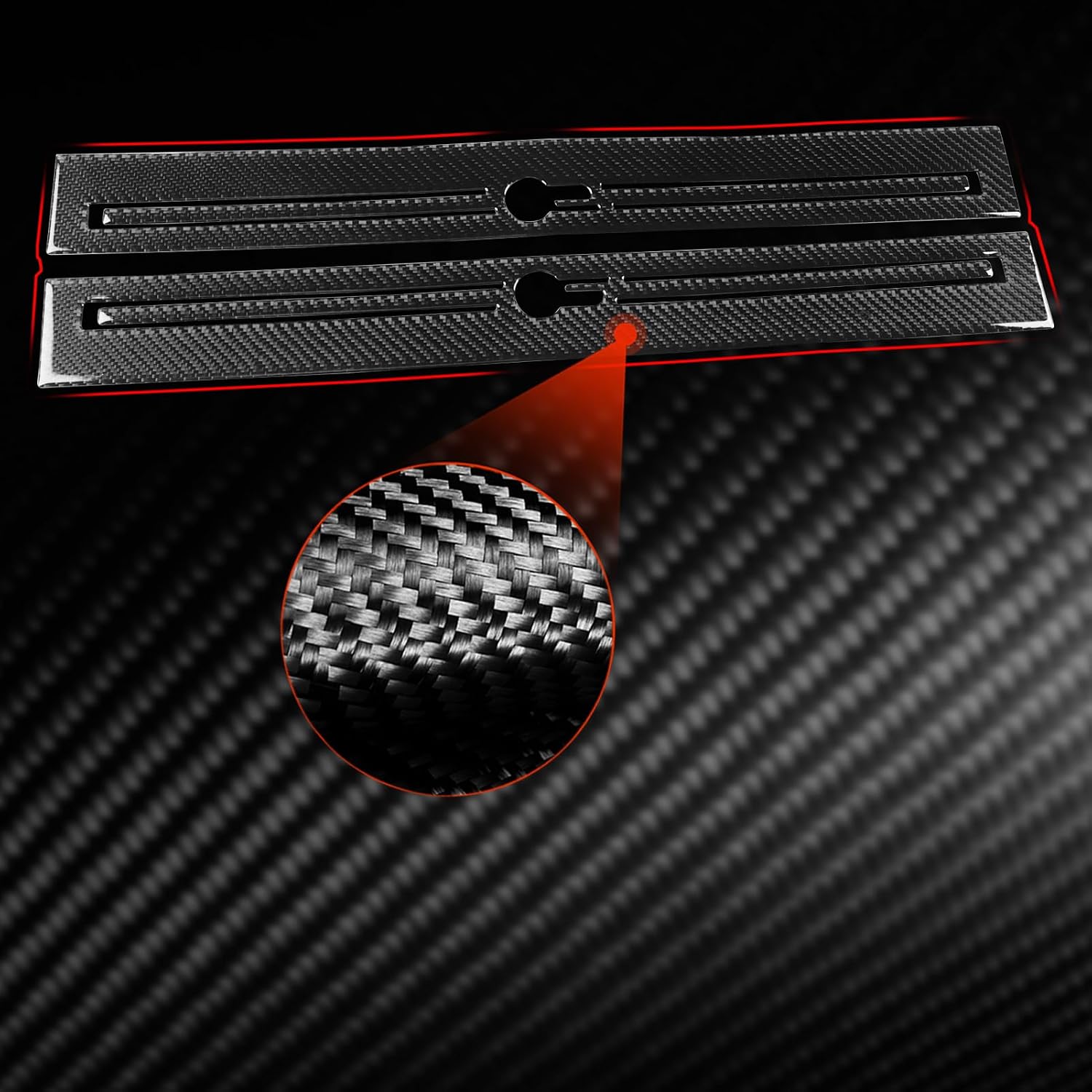 Real Carbon Fiber Interior and Exterior Decoration Cover Self-Adhesive Racing Style Sticker Trim Compatible with Jaguar F-Type 2013+ (Inner Door Sill Stickers 2pc)