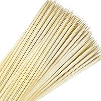 Vista 10 de Varillas de bambú extra largas de 36" para smores (150 piezas), pinchos de bambú para asar malvaviscos para fogata, pinchos de madera resistentes