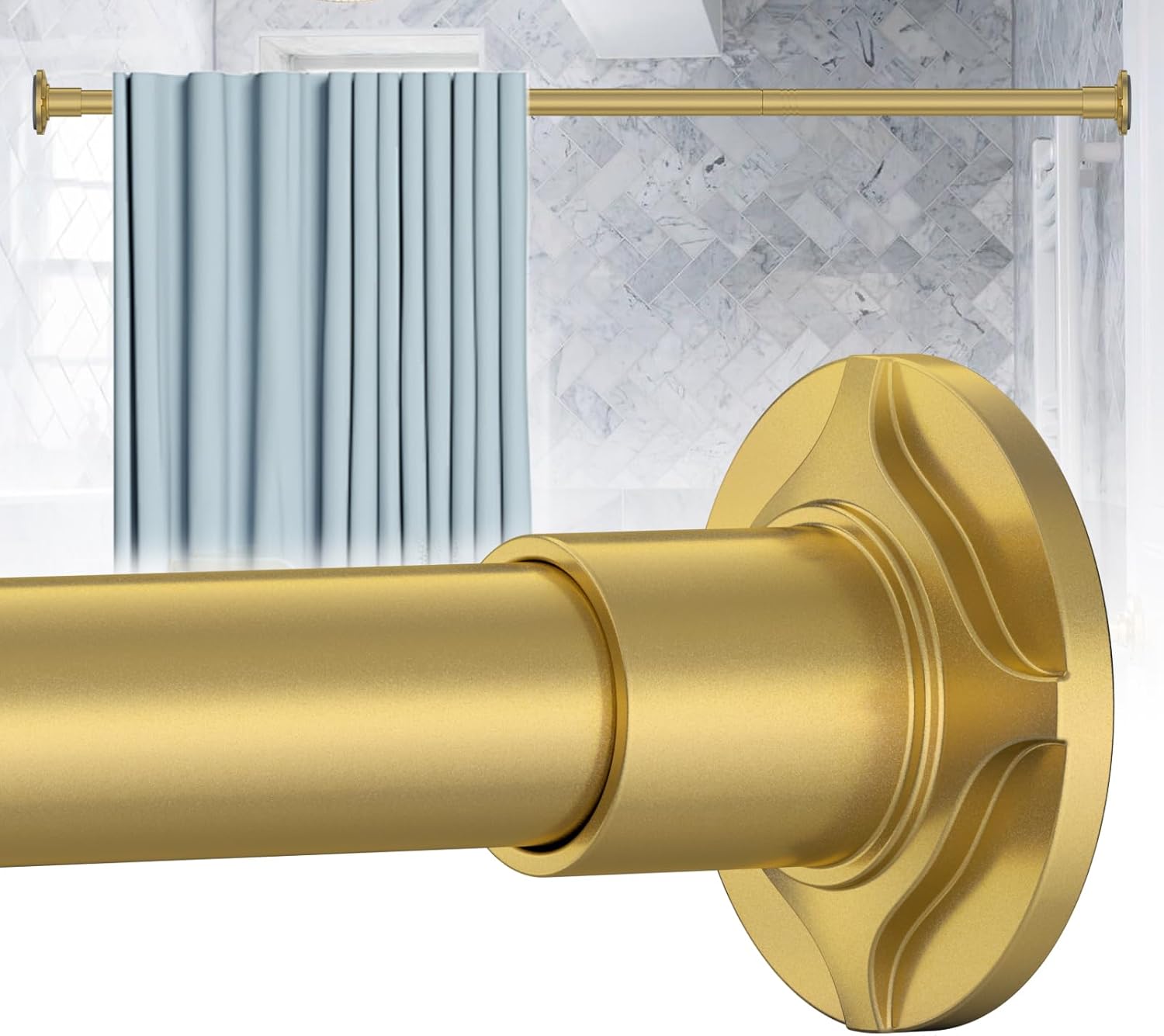 Shower Curtain Rod, Curtain Rods No Drilling Gold Shower
