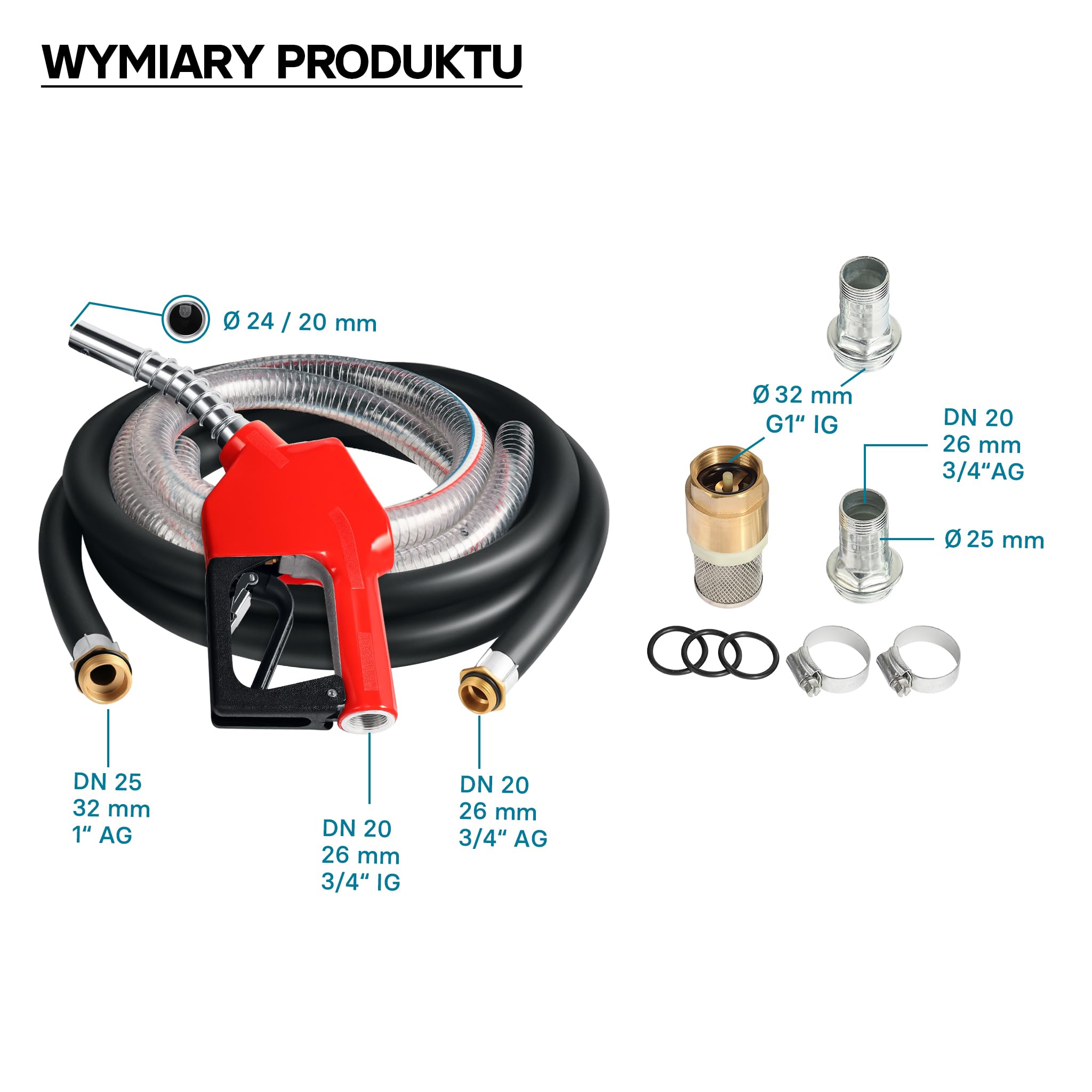 Wiltec Pompa do oleju napędowego i opałowego 750 W 80 l/min, samozasysająca z wbudowanym licznikiem, wężami i pistoletem