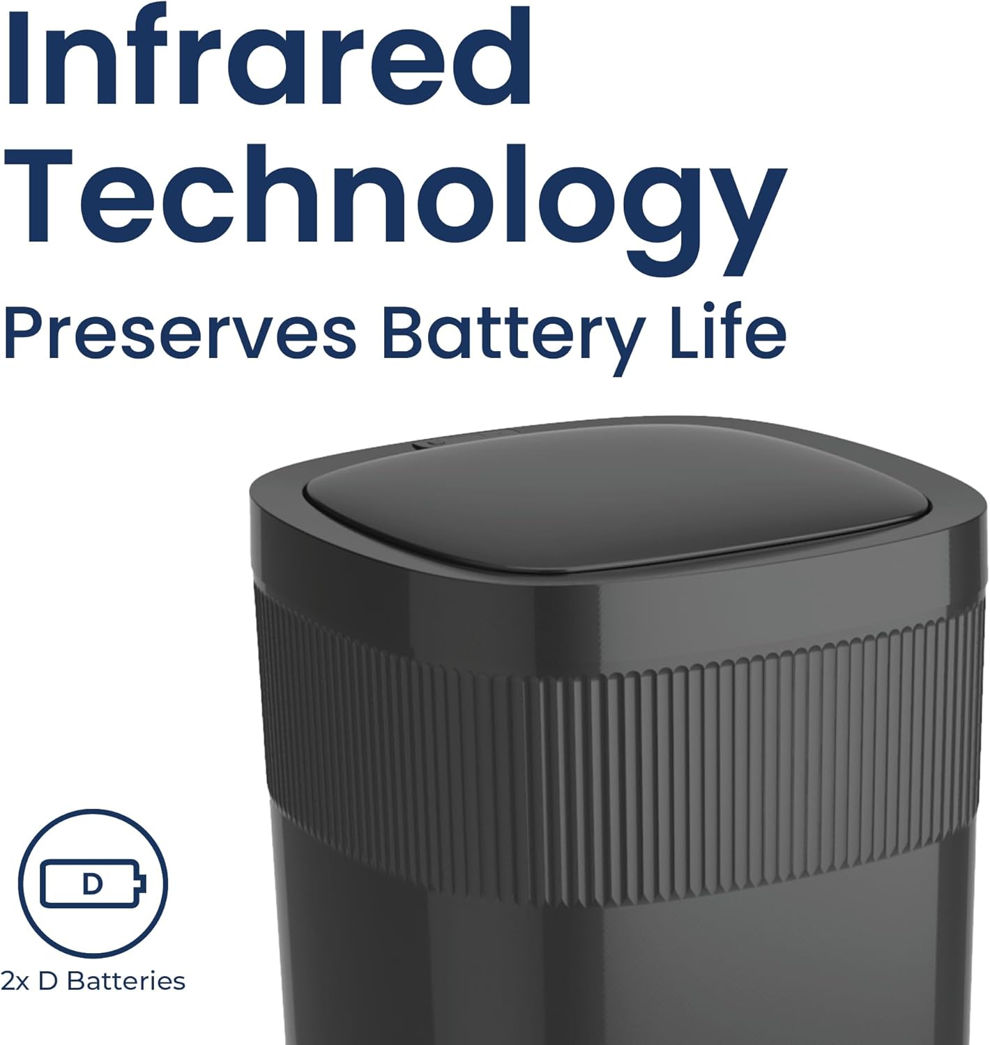 Ninestars Touch Tap & Motion Sensor Trash Can for Kitchen and Bedroom, 13 Gal 50L High-Grade ABS Body (Rectangular, Black)