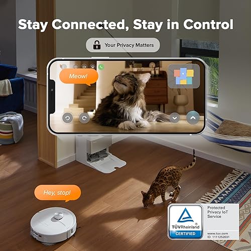 Miniatura 7 de roborock Qrevo Master Robot Aspirador y Trapeador Combo, succión de 10,000 Pa, diseño FlexiArm cepillo lateral y trapeador, lavado y secado