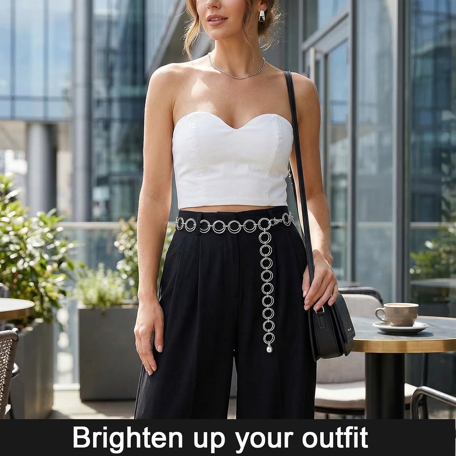 Mabor Silver Chain Belts for Women, Stainless Steel Silver Waist Chain