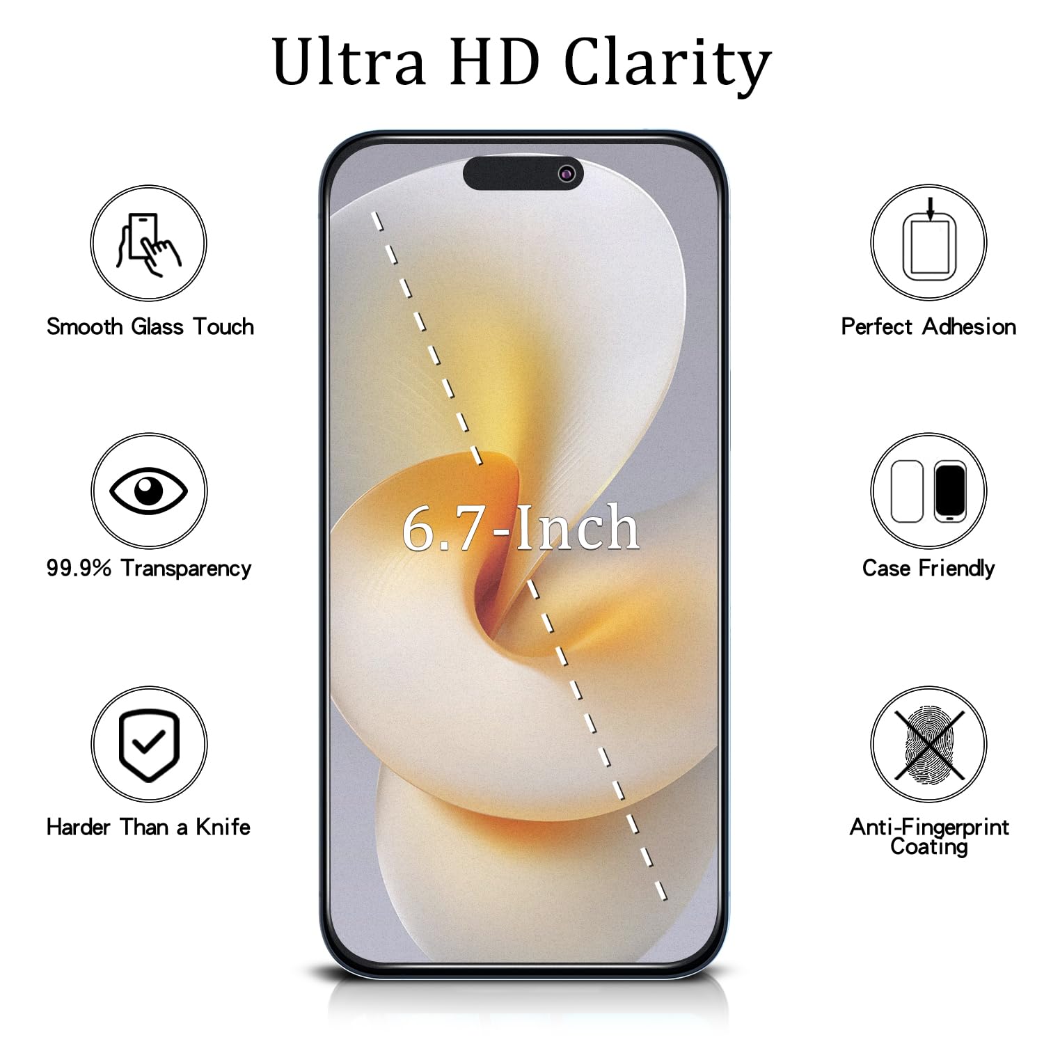 MAYtobe 2 Pezzi Pellicola Vetro Temperato Per IPhone 14 Pro | Opaca HD Anti-impronte | Durezza 9H E Antiriflesso