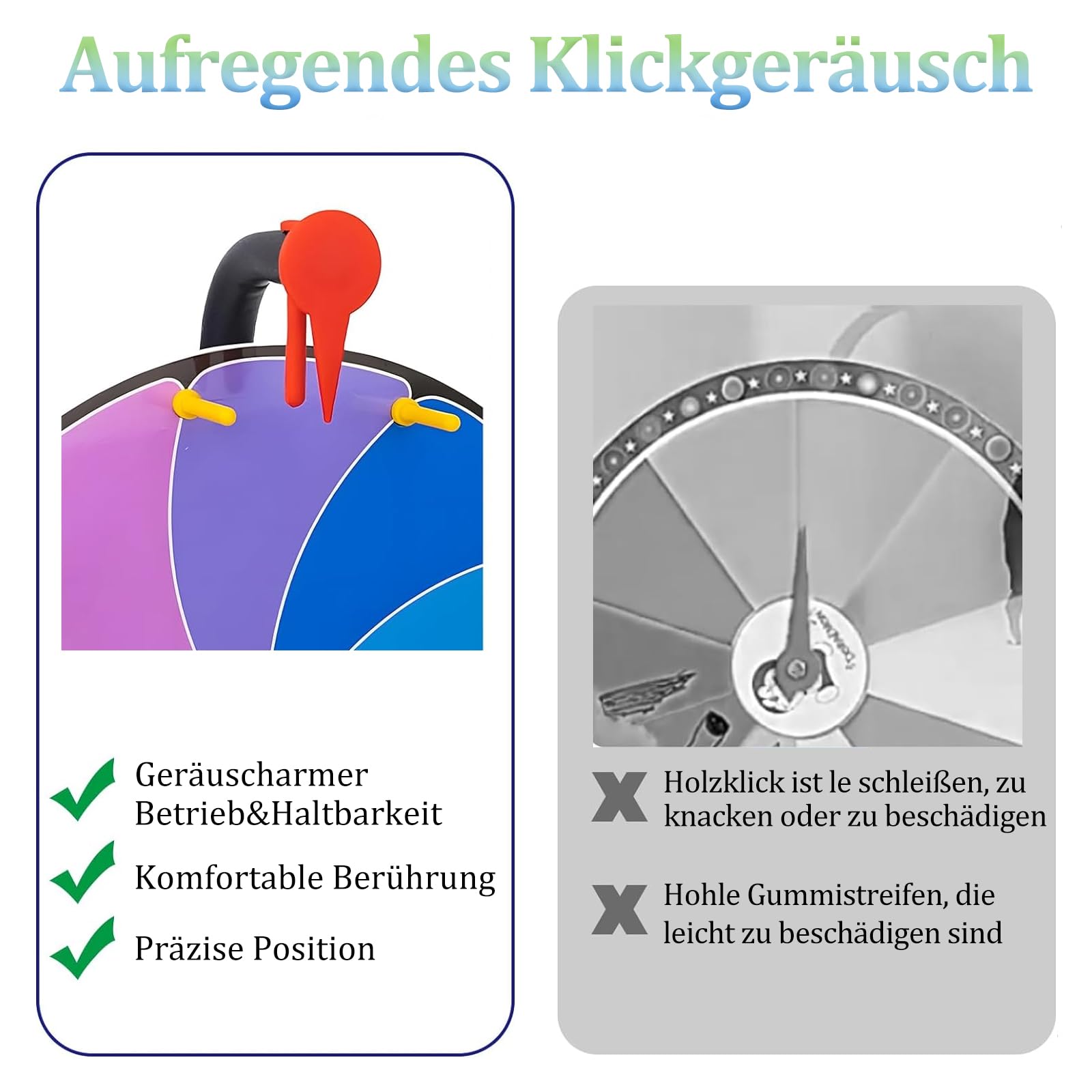 Glücksrad zum Drehen, 10 Slots Glücksrad Spielzeug, mit Trocken Abwischbarem Marker und Radiergummi, Roulette-Spinner des Glücks, Preisrad-Spinner mit Ständer für Messen, Karneval