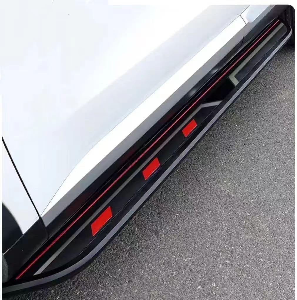 2Pcs Aluminum Fits for Honda Ridgeline 2017-2023 2024 2025 Fixed Door Side Step Pedal Nerf Bar Running Board Pedals with Brackets (Red)