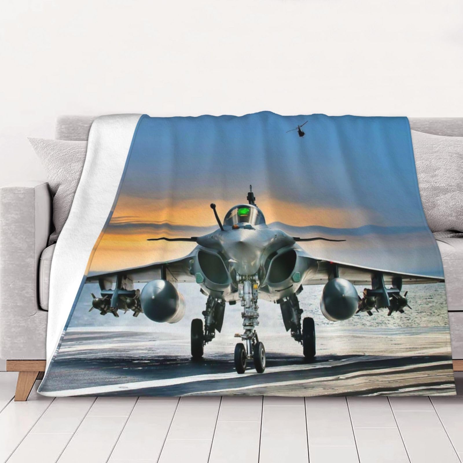 AUBKFELD Airplane Printed Flannel Blanket 200x150 CM, Soft & Warm Throw Blanket for Sofa/Couch/Bed/Car, Gifts for Audlts Women Men