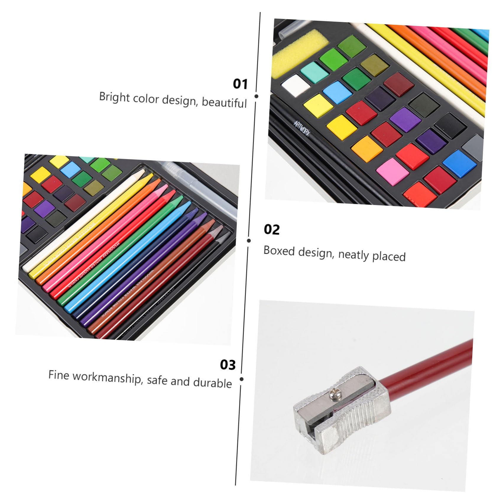 Housoutil Aquarell Malset 24 Farben für Kinder, Tragbar, 42 Stück | Schulanfang Deko, Selbstgemacht Malen und Malzubehör, Leichtes Farbbedarf für Zuhause