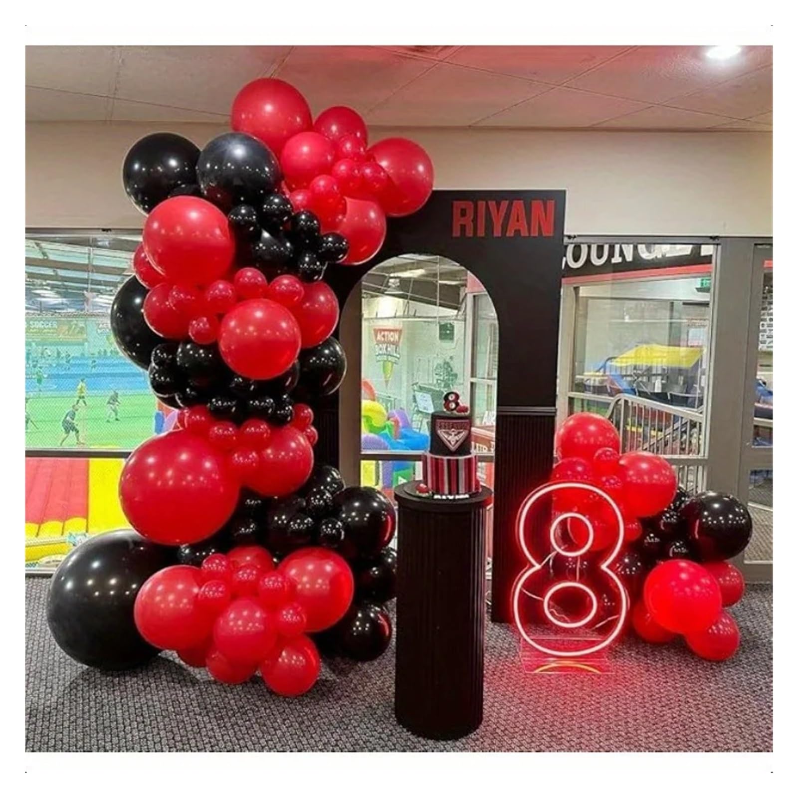 123-teiliges Schwarz-rotes Luftballon-Bogen-Set for Hochzeit, Party, Abschlussfeier, Valentinstag, Dekorationen Für Partys